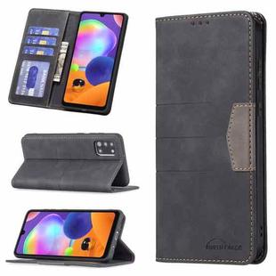 For Samsung Galaxy A31 Magnetic Splicing Leather Phone Case(Black)