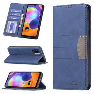 For Samsung Galaxy A31 Magnetic Splicing Leather Phone Case(Blue)
