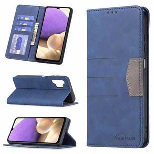 For Samsung Galaxy A32 5G Magnetic Splicing Leather Phone Case(Blue)