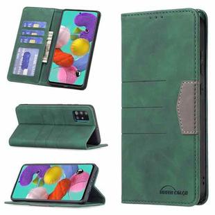 For Samsung Galaxy A51 Magnetic Splicing Leather Phone Case(Green)