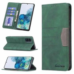 For Samsung Galaxy S20+ Magnetic Splicing Leather Phone Case(Green)