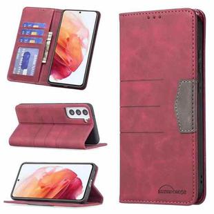 For Samsung Galaxy S21+ 5G Magnetic Splicing Leather Phone Case(Red)