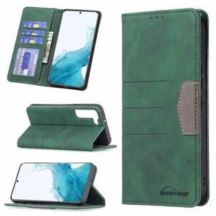 For Samsung Galaxy S22+ 5G Magnetic Splicing Leather Phone Case(Green)