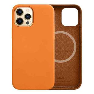 For iPhone 13 Pro WiWU PU Leather + Metal Magsafe Magnetic Phone Case (Brown)