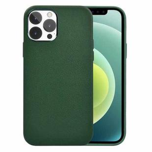 For iPhone 12 / 12 Pro WiWU PC + Calfskin Genuine Leather Phone Case(Green)