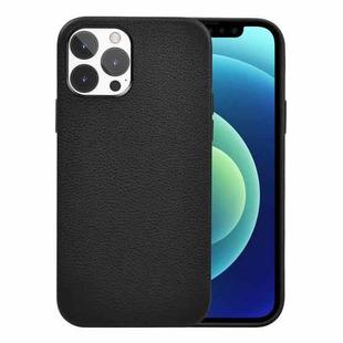 For iPhone 12 Pro Max WiWU PC + Calfskin Genuine Leather Phone Case(Black)