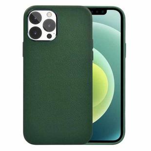 For iPhone 12 Pro Max WiWU PC + Calfskin Genuine Leather Phone Case(Green)