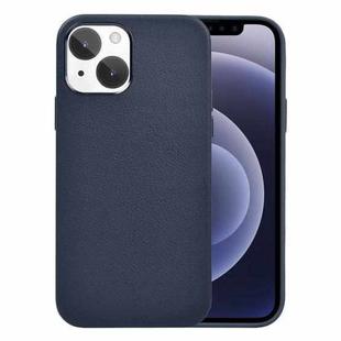 For iPhone 13 mini WiWU PC + Calfskin Genuine Leather Phone Case (Navy Blue)
