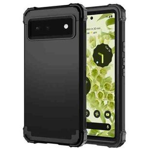 For Google Pixel 6 3 in 1 Shockproof PC + Silicone Protective Phone Case(Black)