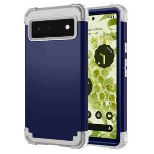 For Google Pixel 6 3 in 1 Shockproof PC + Silicone Protective Phone Case(Navy Blue + Grey)