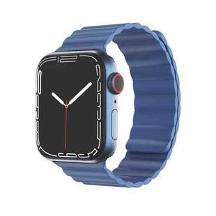 Mutural Liquid Silicone Magnetic Strap Watch Band For Apple Watch Series 8&7 41mm / SE 2&6&SE&5&4 40mm / 3&2&1 38mm(Blue)
