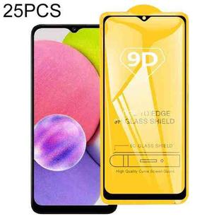 25 PCS 9D Full Glue Screen Tempered Glass Film For Samsung Galaxy A03 / A03 Core