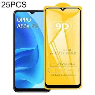 25 PCS 9D Full Glue Screen Tempered Glass Film For OPPO A53s 5G