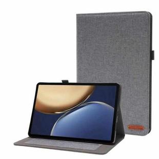 For Honor Tablet V7 Pro TPU + Fabric PU Leather Tablet Protective Case with Name Card Clip(Grey)