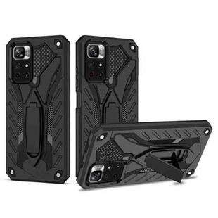 For Xiaomi Redmi Note 11 5G / Poco M4 Pro Shockproof TPU + PC Protective Phone Case with Holder(Black)