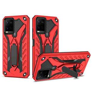 For vivo Y21 / Y21s / Y33s 4G Shockproof TPU + PC Protective Phone Case with Holder(Red)