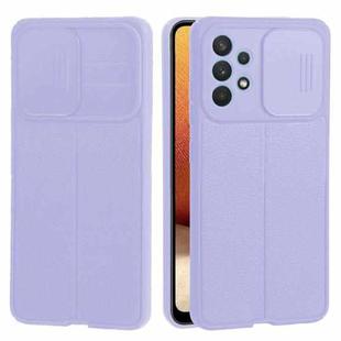 For Samsung Galaxy A32 4G Litchi Texture Sliding Camshield TPU Phone Case(Light Purple)