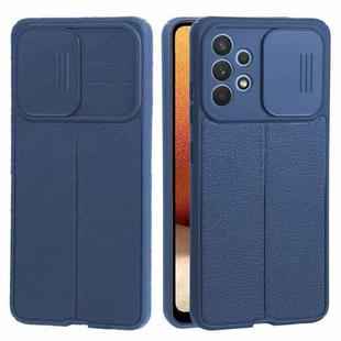 For Samsung Galaxy A32 4G Litchi Texture Sliding Camshield TPU Phone Case(Blue)