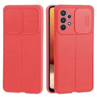 For Samsung Galaxy A32 4G Litchi Texture Sliding Camshield TPU Phone Case(Red)