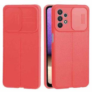 For Samsung Galaxy A32 5G Litchi Texture Sliding Camshield TPU Phone Case(Red)