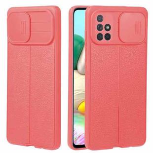 For Samsung Galaxy A71 4G Litchi Texture Sliding Camshield TPU Phone Case(Red)