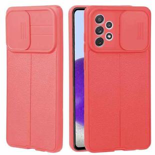 For Samsung Galaxy A72 5G / 4G Litchi Texture Sliding Camshield TPU Phone Case(Red)