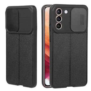 For Samsung Galaxy S30 / S21 Litchi Texture Sliding Camshield TPU Phone Case(Black)