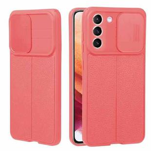 For Samsung Galaxy S30 / S21 Litchi Texture Sliding Camshield TPU Phone Case(Red)