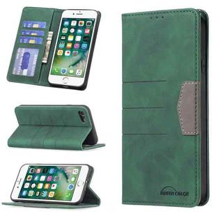 For iPhone SE 2022 / SE 2020 / 8 / 7 Magnetic Splicing Leather Phone Case(Green)