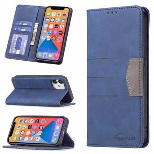 For iPhone 12 mini Magnetic Splicing Leather Phone Case (Blue)