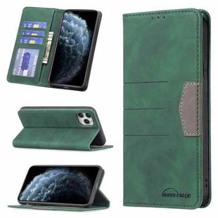 For iPhone 11 Pro Magnetic Splicing Leather Phone Case (Green)
