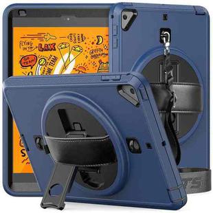 Shockproof TPU + PC Tablet Case with Holder & Pen Slot & Shoulder Strap For iPad mini 2019 / mini 4(Navy Blue)