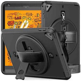 Shockproof TPU + PC Tablet Case with Holder & Pen Slot & Shoulder Strap For iPad mini 2019 / mini 4(Black)