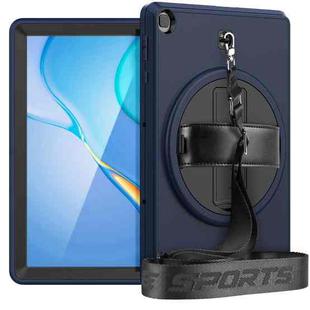 For Huawei Matepad T 10 / T 10S Shockproof TPU + PC Tablet Case with Holder & Pen Slot & Shoulder Strap(Navy Blue)