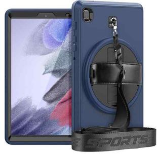 For Samsung Galaxy Tab A7 Lite T220 / T225 Shockproof TPU + PC Tablet Case with Holder & Pen Slot & Shoulder Strap(Navy Blue)