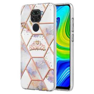 For Xiaomi Redmi Note 9 / 10X 4G Electroplating Splicing Marble Flower TPU Phone Case(Crown)