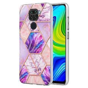 For Xiaomi Redmi Note 9 / 10X 4G Electroplating Splicing Marble TPU Phone Case(Light Purple)