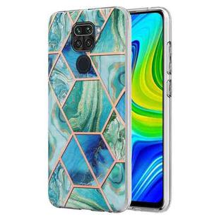 For Xiaomi Redmi Note 9 / 10X 4G Electroplating Splicing Marble TPU Phone Case(Green)