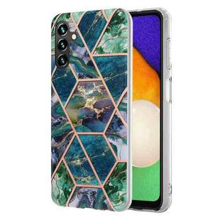 For Samsung Galaxy A13 5G Electroplating Splicing Marble TPU Phone Case(Blue Green)