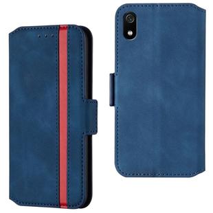 For Xiaomi Redmi 7A Retro Frosted Oil Side Horizontal Flip Case with Holder & Card Slots(Blue)
