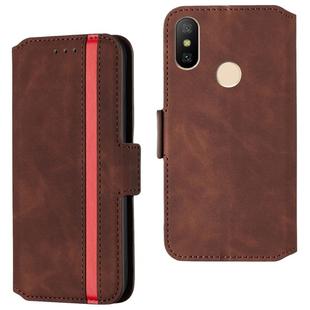 For Xiaomi Mi A2 Lite / Redmi 6 Pro Retro Frosted Oil Side Horizontal Flip Case with Holder & Card Slots(Wine Red)