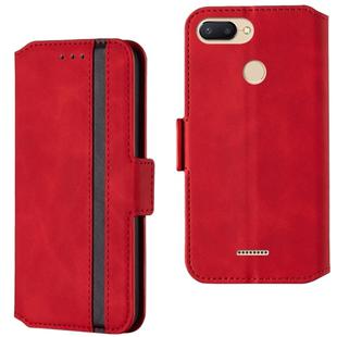 For Xiaomi Redmi 6A / 6 Retro Frosted Oil Side Horizontal Flip Case with Holder & Card Slots(Red)