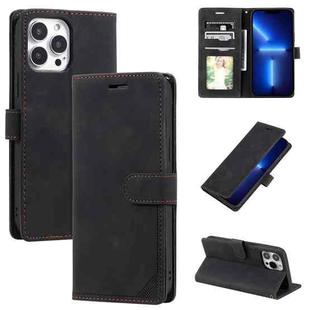 For iPhone 13 Pro Max Skin Feel Anti-theft Brush Horizontal Flip Leather Phone Case For iPhone13 Pro Max(Black)