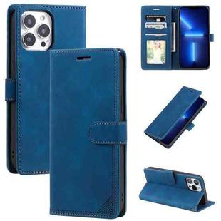 For iPhone 13 Pro Max Skin Feel Anti-theft Brush Horizontal Flip Leather Phone Case For iPhone13 Pro Max(Blue)