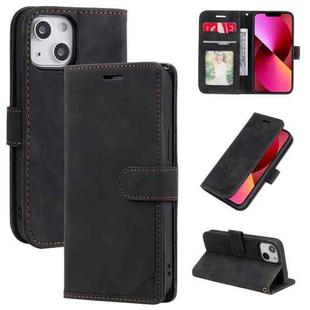 For iPhone 13 Skin Feel Anti-theft Brush Horizontal Flip Leather Phone Case For iPhone13(Black)