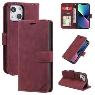 For iPhone 13 mini Skin Feel Anti-theft Brush Horizontal Flip Leather Phone Case For iPhone13 mini(Red)