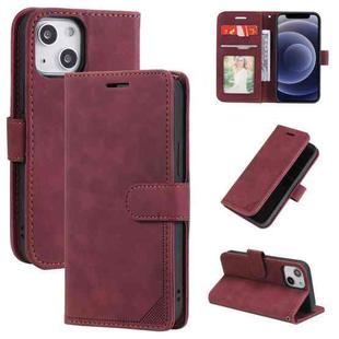 For iPhone 12 mini Skin Feel Anti-theft Brush Horizontal Flip Leather Phone Case (Red)