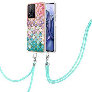 For Xiaomi Redmi 10 Electroplating IMD TPU Phone Case with Lanyard(Colorful Scales)