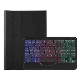 AHV7-BS Lambskin Texture Tri-color Backlight Bluetooth Keyboard Leather Tablet Case For Honor Tablet V7 Pro(Black)