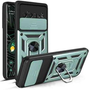 For Google Pixel 6 Pro Sliding Camera Cover Design TPU+PC Phone Protective Case(Dark Green)